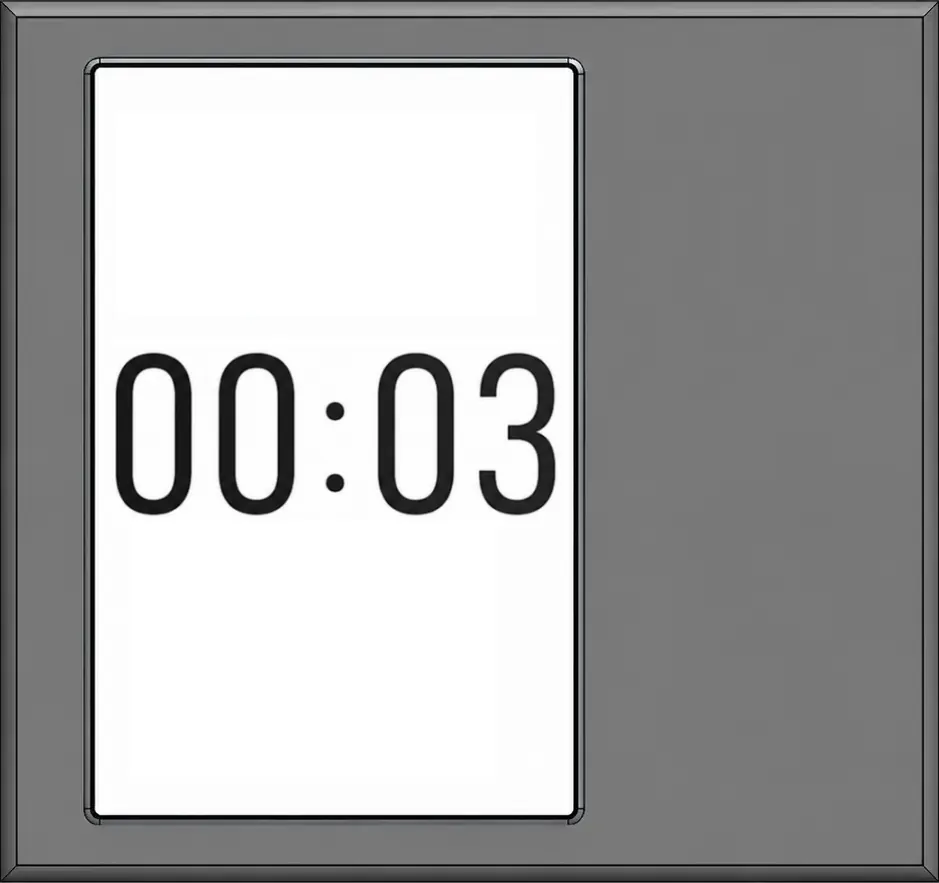 Animación del dispositivo DVEM: primero la marca, luego el código QR con el importe a cobrar, y luego la cuenta regresiva de activación.